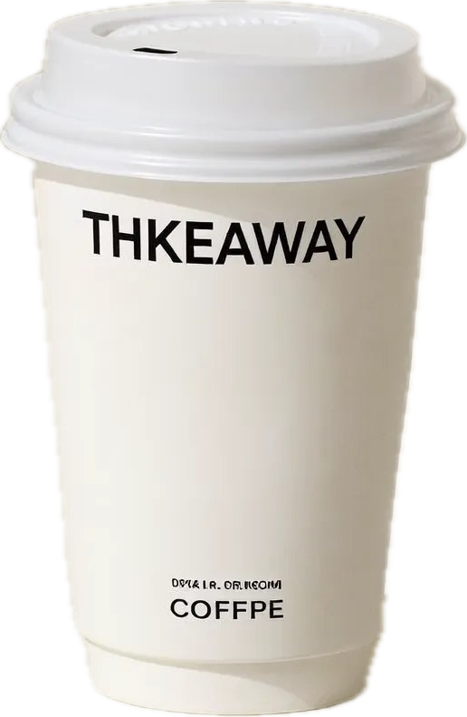 A takeaway coffee cup